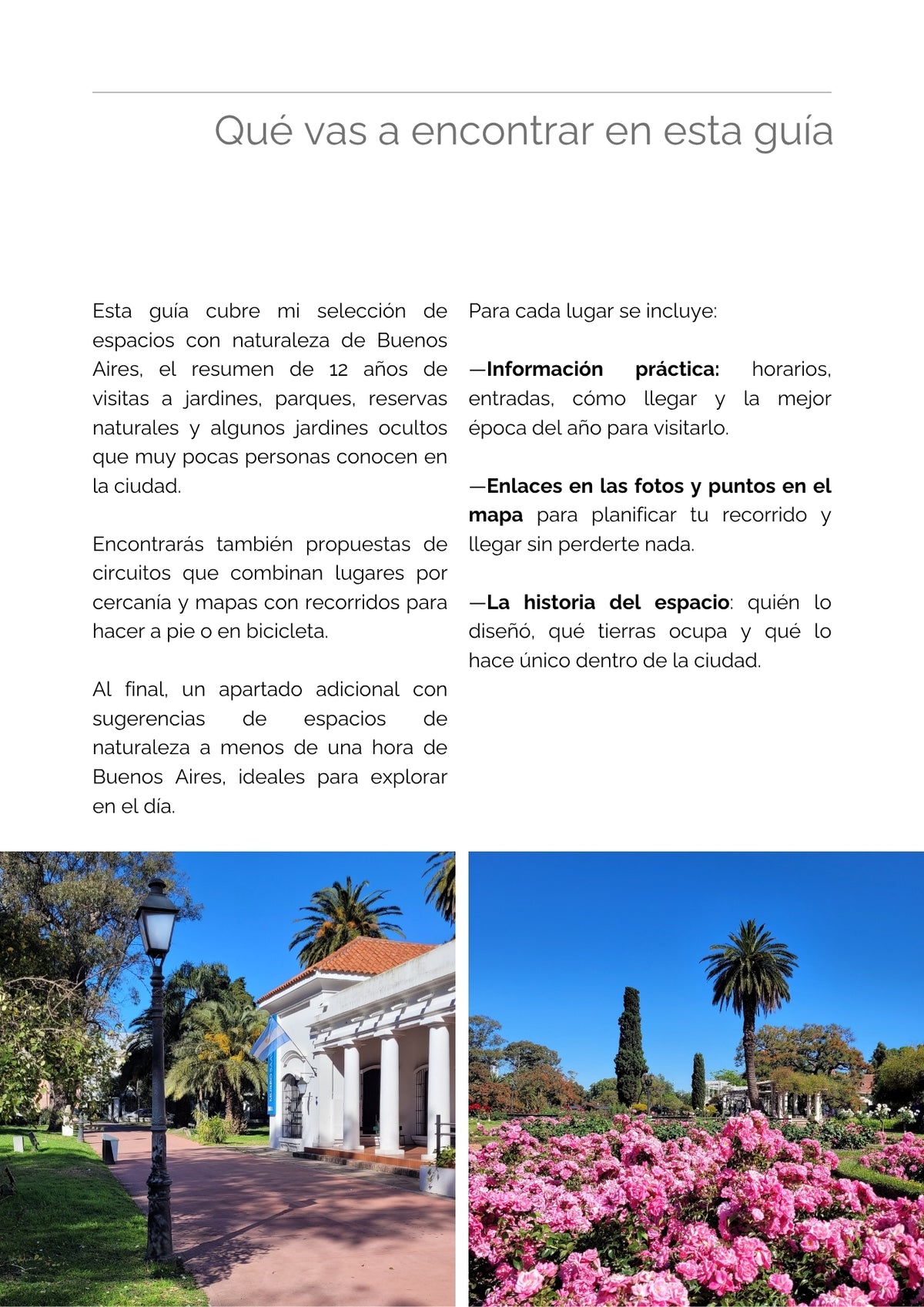 Guía de Jardines y Parques de Buenos Aires - guía interactiva con mapas de The Garden Explorer